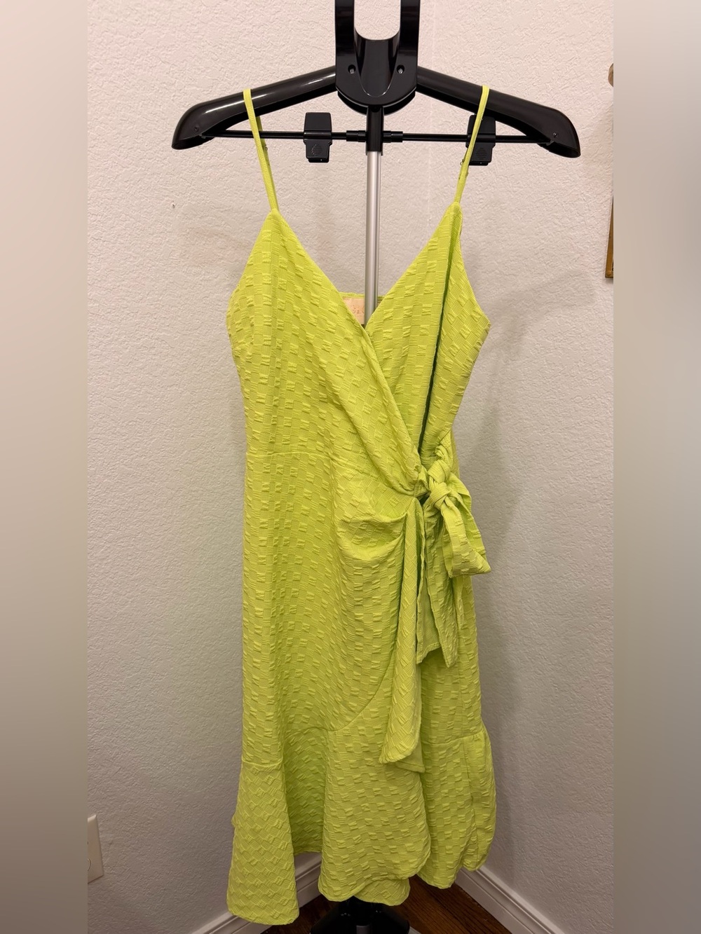 NWT Good Luck Gem Lime Wrap-Front Midi Dress